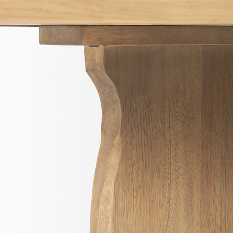 Sonomi Brown Solid Rubber Wood w/ Round Oak Tabletop Dining Table from Mercana - Luna Furniture