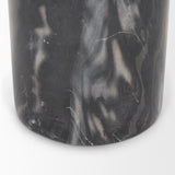Taite Solid Dark Gray Marble Pedestal Accent Table from Mercana - Luna Furniture