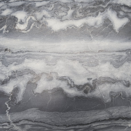 Taite Solid Dark Gray Marble Pedestal Accent Table from Mercana - Luna Furniture