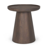 Takoda Dark Brown Wood Tapered Drum Accent Table from Mercana - Luna Furniture