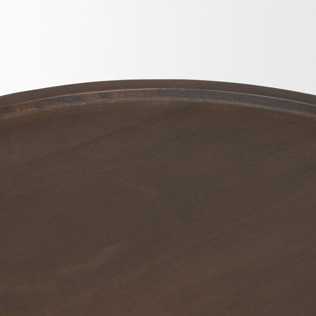 Takoda Dark Brown Wood Tapered Drum Accent Table from Mercana - Luna Furniture