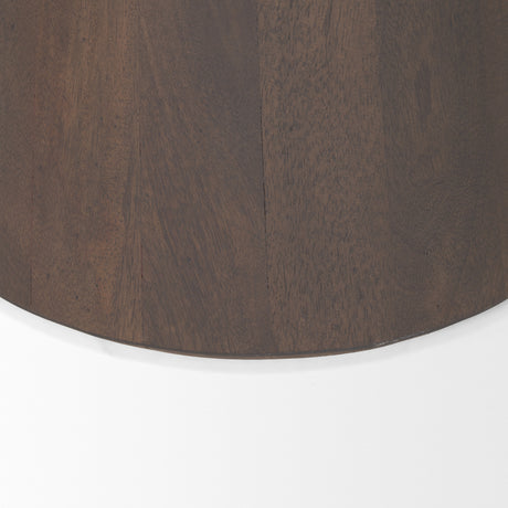Takoda Dark Brown Wood Tapered Drum Accent Table from Mercana - Luna Furniture
