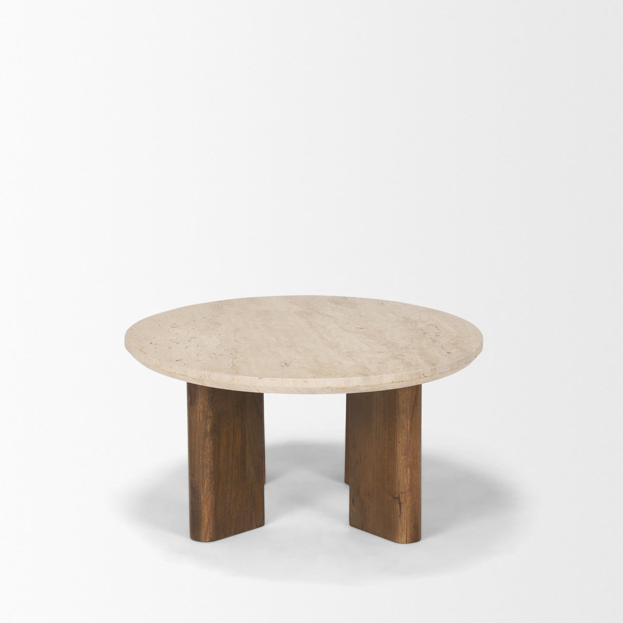 Syona Travertine + Mango Wood leg Oval Coffee table from Mercana - Luna Furniture