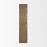 Sina Brown Oak Wood w/ Natural Rattan 2 Door Curio Cabinet from Mercana - Luna Furniture