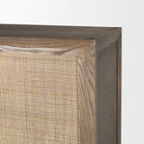 Sina Brown Oak Wood w/ Natural Rattan 2 Door Curio Cabinet from Mercana - Luna Furniture