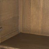 Sina Brown Oak Wood w/ Natural Rattan 2 Door Curio Cabinet from Mercana - Luna Furniture