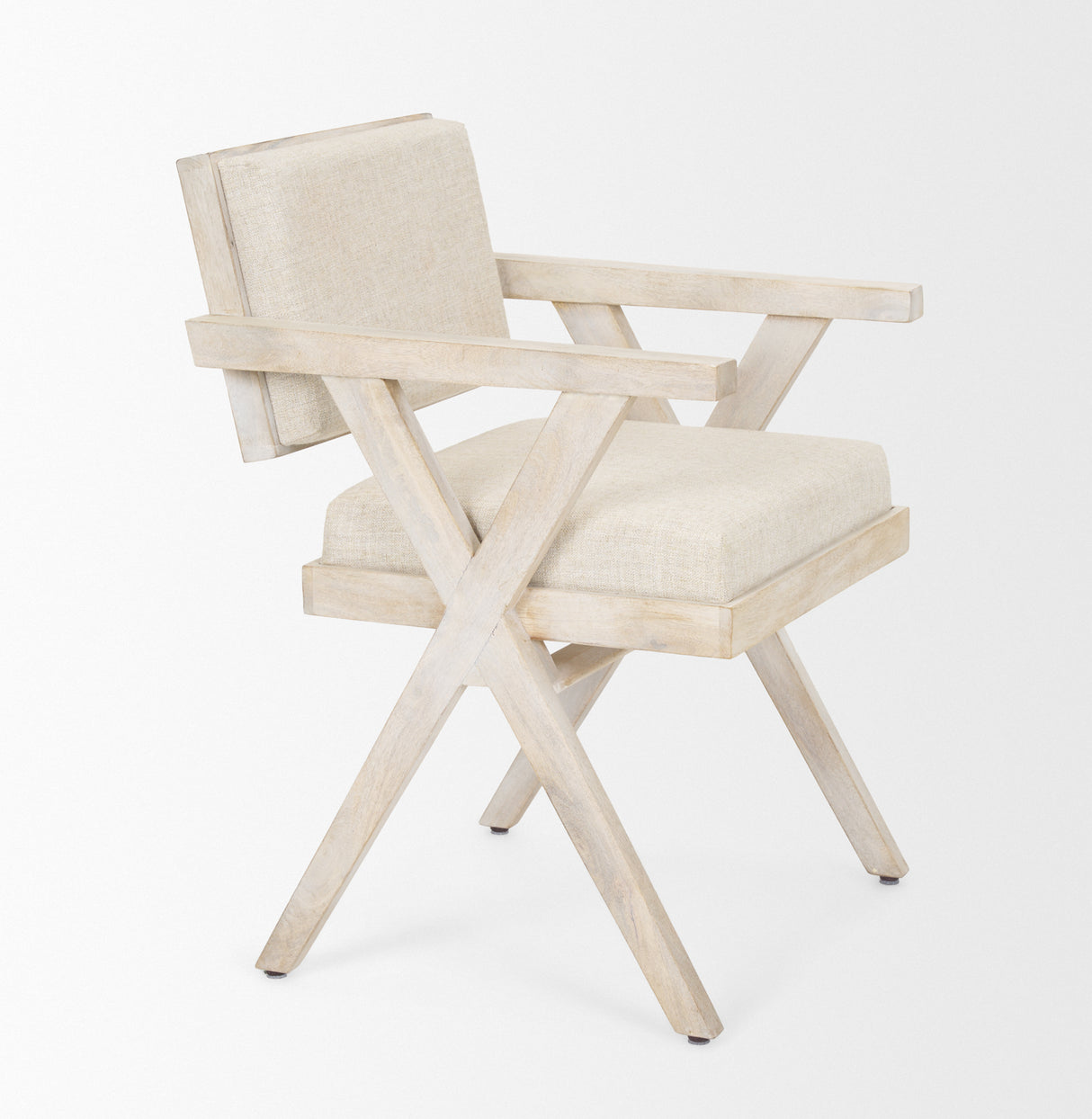 Topanga I Cream Fabric Wrap Blonde Wooden Frame Dining Chair from Mercana - Luna Furniture