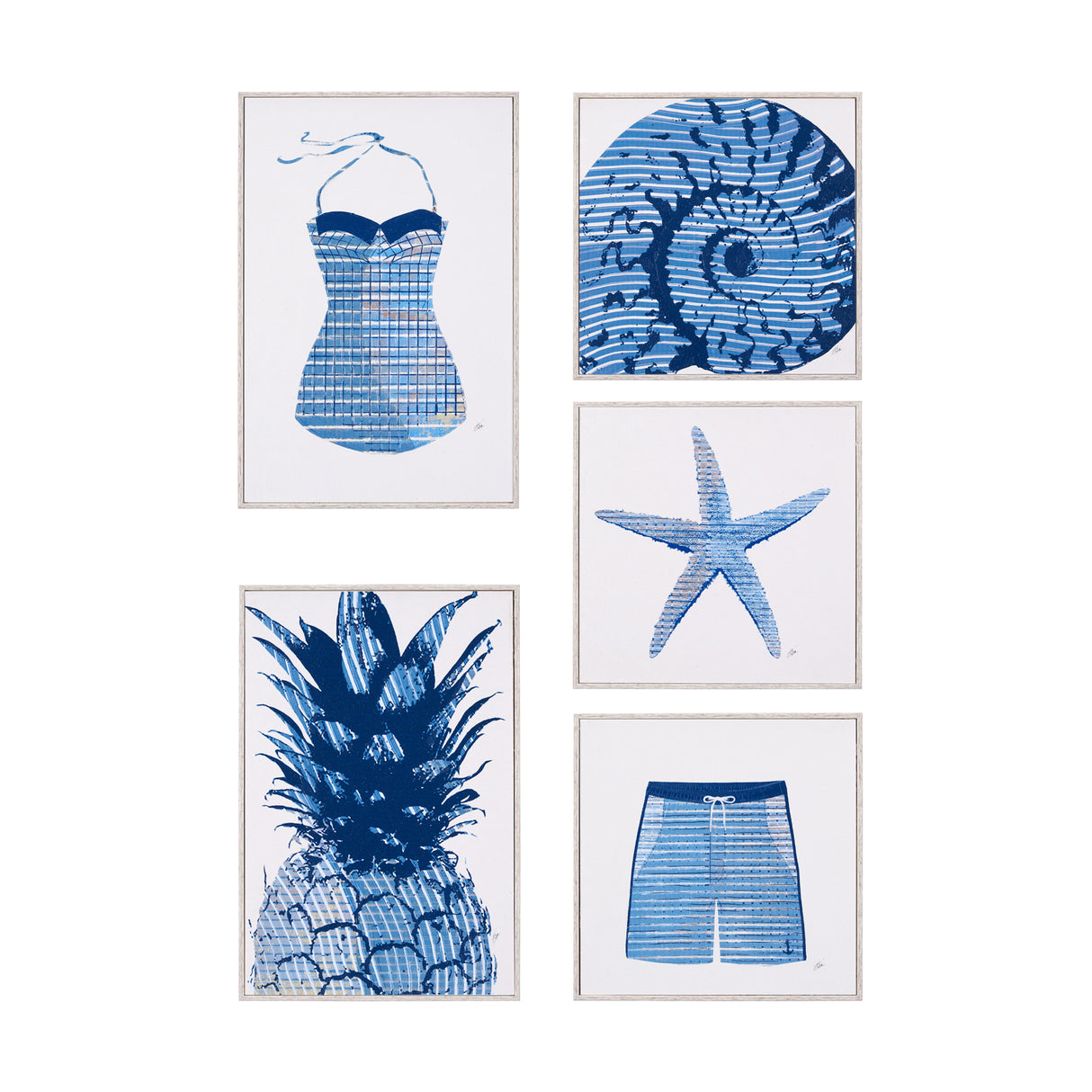 Summer Collection I by Mercana Studio a Hand Embelished Textured Framed Art Print from Mercana - Luna Furniture