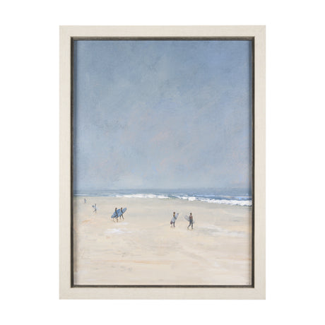 Surfers and The Sea I by Mercana Studio a Hand Embellished Textured Framed Art Print from Mercana - Luna Furniture