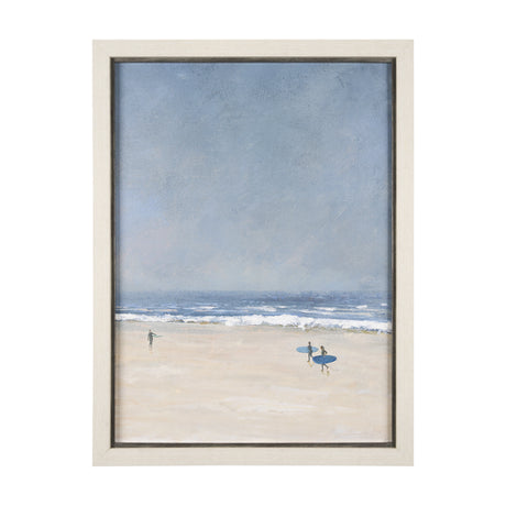 Surfers and The Sea II by Mercana Studio a Hand Embellished Textured Framed Art Print from Mercana - Luna Furniture