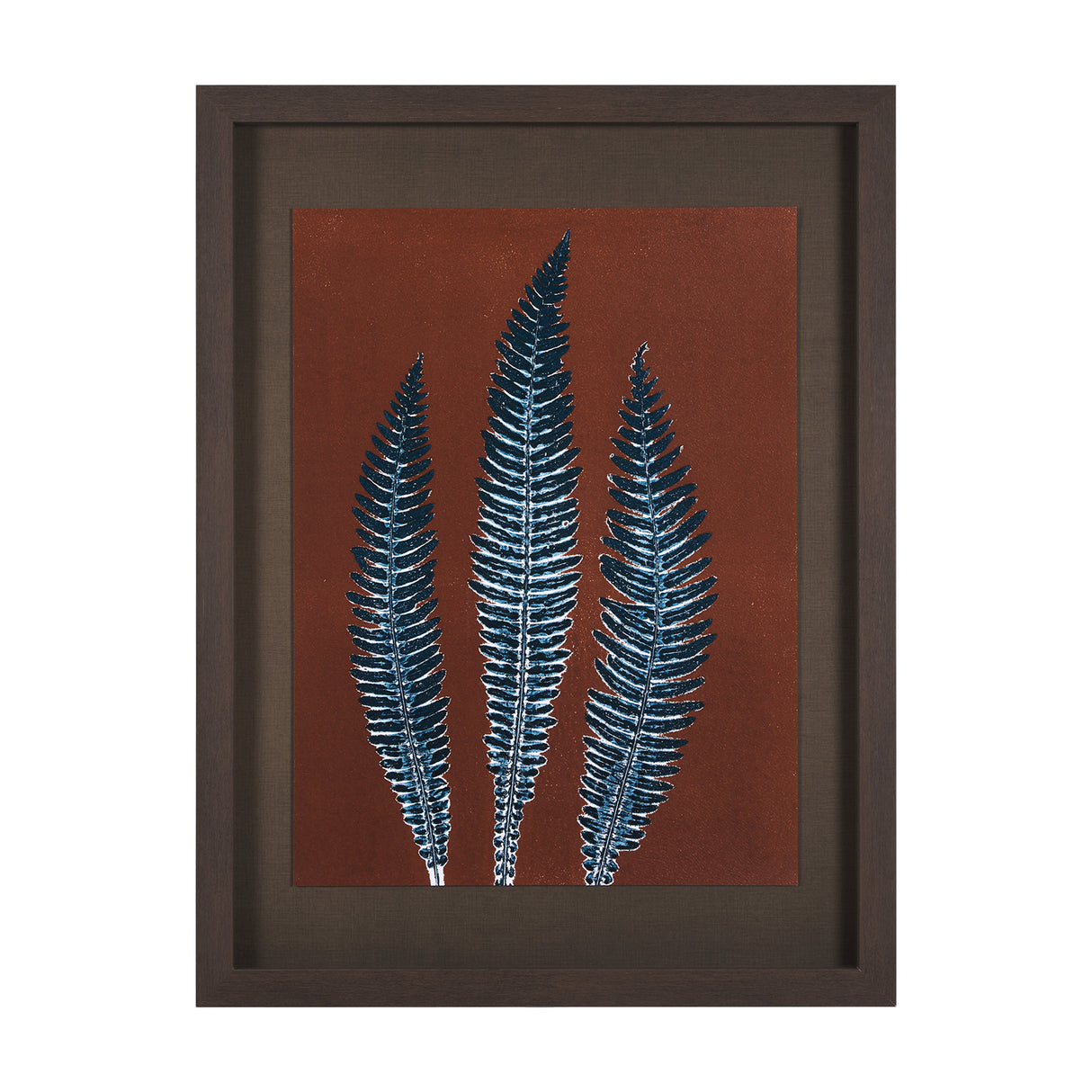 Nutmeg Fern 4 by Mary Margaret Briggs Hand Embellished Textured Framed Art Print Matted under Glass from Mercana - Luna Furniture