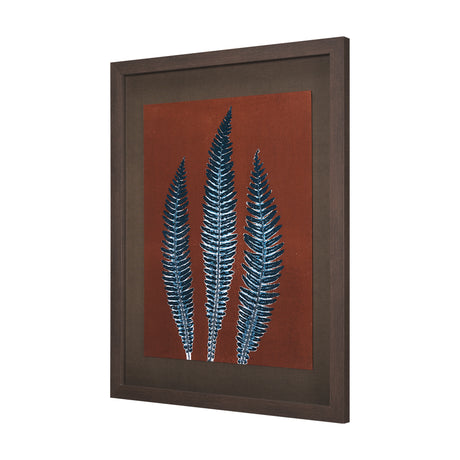 Nutmeg Fern 4 by Mary Margaret Briggs Hand Embellished Textured Framed Art Print Matted under Glass from Mercana - Luna Furniture