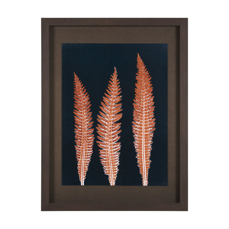 Indigo Fern 4 by Mary Margaret Briggs Hand Embellished Textured Framed Art Print Matted under Glass from Mercana - Luna Furniture