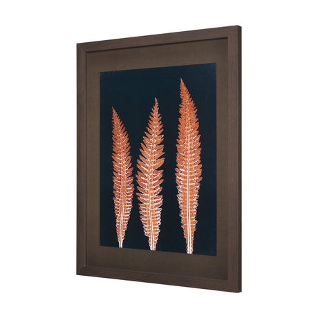 Indigo Fern 4 by Mary Margaret Briggs Hand Embellished Textured Framed Art Print Matted under Glass from Mercana - Luna Furniture