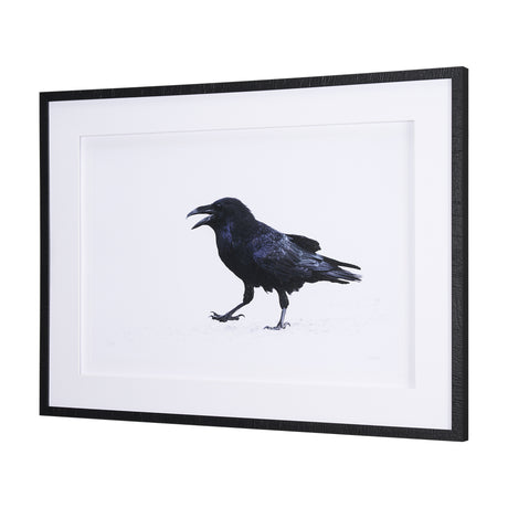 Raven Beauty by Gary Blatter a Hand Embellished Textured Framed Photo Art Print Matted under Glass from Mercana - Luna Furniture