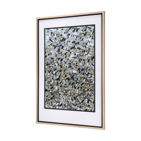 Snowgoose Migration 1 by Gary Blatter Hand Embellished Textured Framed Art Print Matted under Glass from Mercana - Luna Furniture