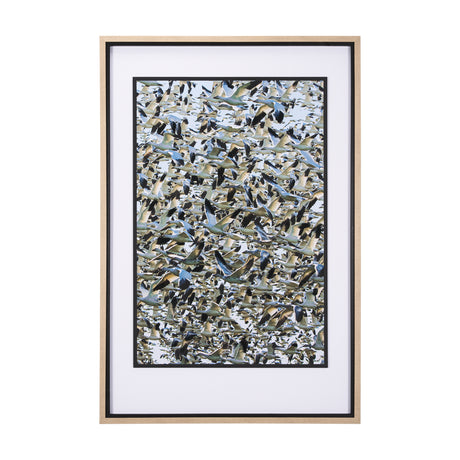 Snowgoose Migration 2 by Gary Blatter Hand Embelished Textured Framed Art Print Matted under Glass from Mercana - Luna Furniture