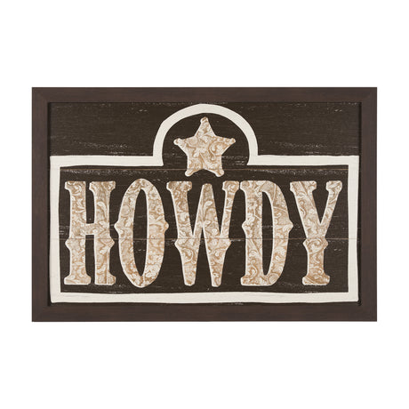 Cowboy Culture - Howdy by Mercana Studio a Hand Embelished Textured Framed Art Print from Mercana - Luna Furniture