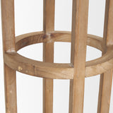 Andy I Large Natural Wood Cylindrical Lantern from Mercana - Luna Furniture