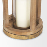 Andy II Small Natural Wood Cylindrical Lantern from Mercana - Luna Furniture