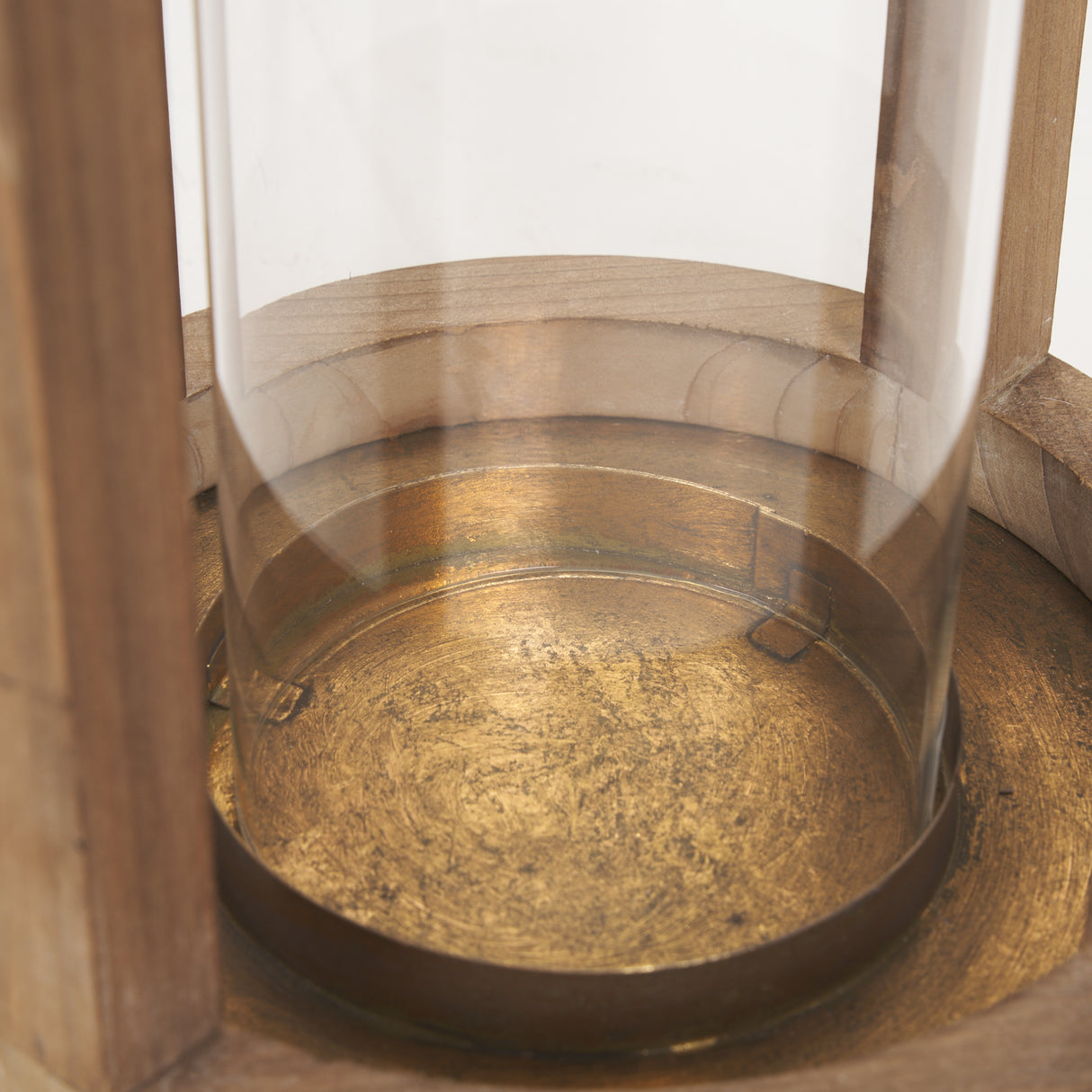 Andy II Small Natural Wood Cylindrical Lantern from Mercana - Luna Furniture