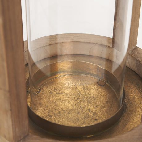 Andy II Small Natural Wood Cylindrical Lantern from Mercana - Luna Furniture