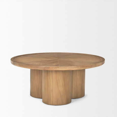 Tavi Medium Brown Round Coffee Table from Mercana - Luna Furniture
