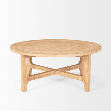 Taylin Light Brown Wood Round Coffee Table from Mercana - Luna Furniture