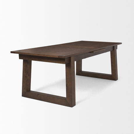 Takota Dark Brown Rectangular Oak Wood w/ Birch Wood Legs Extendable Dining Table from Mercana - Luna Furniture