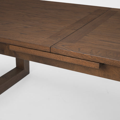 Takota Dark Brown Rectangular Oak Wood w/ Birch Wood Legs Extendable Dining Table from Mercana - Luna Furniture