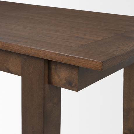 Takota Dark Brown Rectangular Oak Wood w/ Birch Wood Legs Extendable Dining Table from Mercana - Luna Furniture