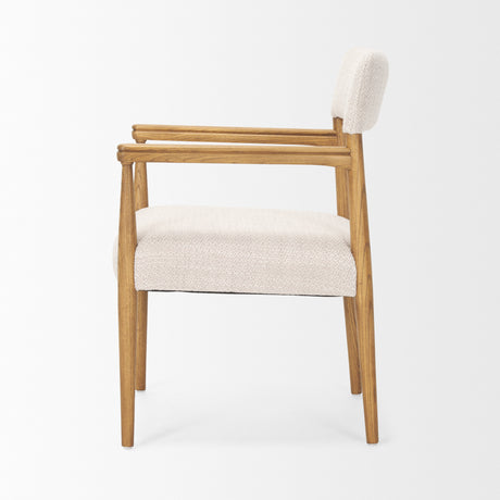 Toni Light Brown Nettlewood w/Cream Heathered Performance Fabric Dining Chair from Mercana - Luna Furniture