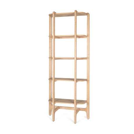 Taylin Light Brown Solid Wood Open Bookshelf from Mercana - Luna Furniture