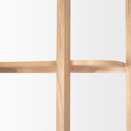 Taylin Light Brown Solid Wood Open Bookshelf from Mercana - Luna Furniture