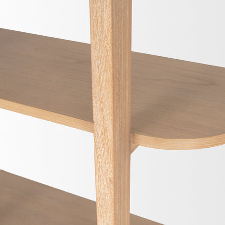 Taylin Light Brown Solid Wood Open Bookshelf from Mercana - Luna Furniture