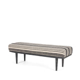 Shae Black Wood w/ Black and Cream Upholstered Bench from Mercana - Luna Furniture