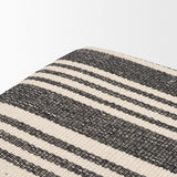 Shae Black Wood w/ Black and Cream Upholstered Bench from Mercana - Luna Furniture