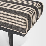 Shae Black Wood w/ Black and Cream Upholstered Bench from Mercana - Luna Furniture