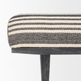 Shae Black Wood w/ Black and Cream Upholstered Bench from Mercana - Luna Furniture