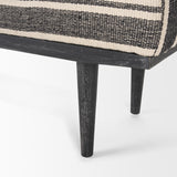 Shae Black Wood w/ Black and Cream Upholstered Bench from Mercana - Luna Furniture