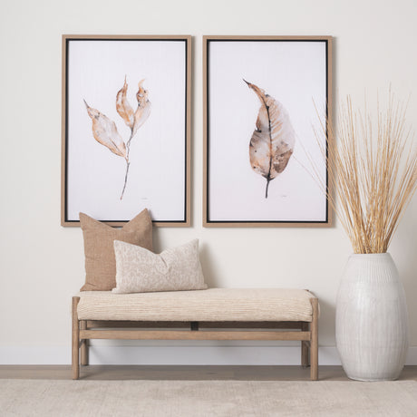 Tadi Rectangular Dark Brown Wood w/ Rug Seat Bench from Mercana - Luna Furniture