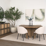 Sonomi Brown Solid Rubber Wood w/ Round Oak Tabletop Dining Table from Mercana - Luna Furniture