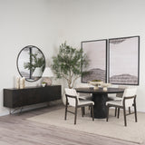 Tahoe Cream Fabric and Black-Brown Wood Dining Chair from Mercana - Luna Furniture
