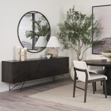 Darwin 80x17.5 Brown Solid Wood Gold Metal Base 4 Cabinet Door Sideboard from Mercana - Luna Furniture