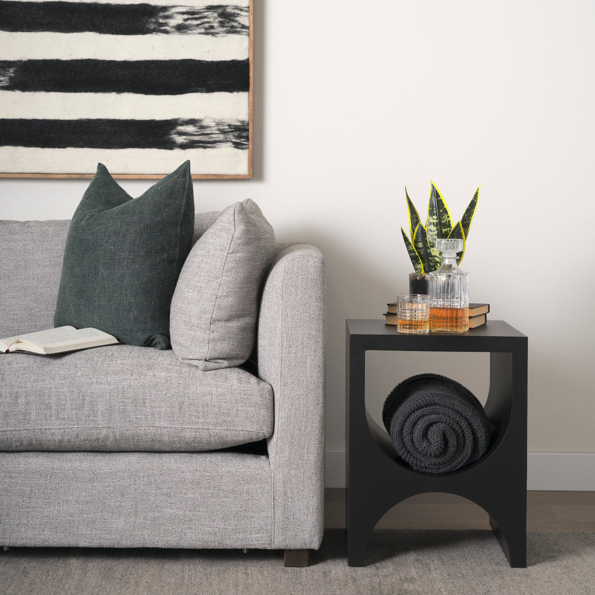 Sobi Matte Black Square Metal Side Table from Mercana - Luna Furniture