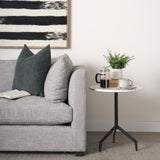 Serre Marble Top 3 Prong Black Metal Base End Table from Mercana - Luna Furniture