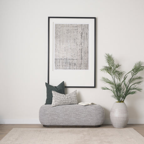 Jenna Cream w/ Black Print Linen Lumbar Decorative Pillow Cover from Mercana - Luna Furniture