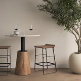 Conan 25" Seat Height Brown Wood Seat Black Metal Frame Counter Stool from Mercana - Luna Furniture