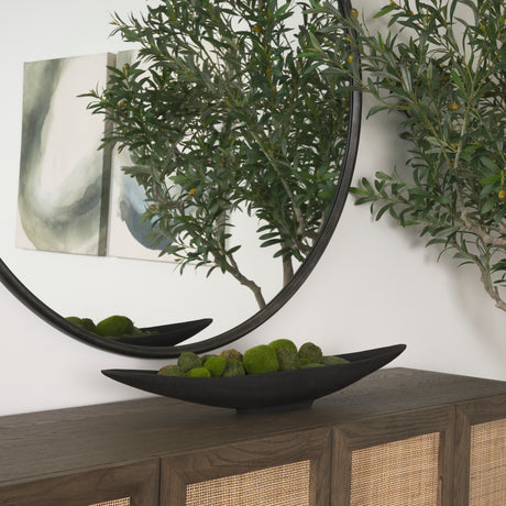 Piero Small Matte Black Metal Decorative Bowl from Mercana - Luna Furniture