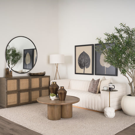 Tavi Medium Brown Round Coffee Table from Mercana - Luna Furniture
